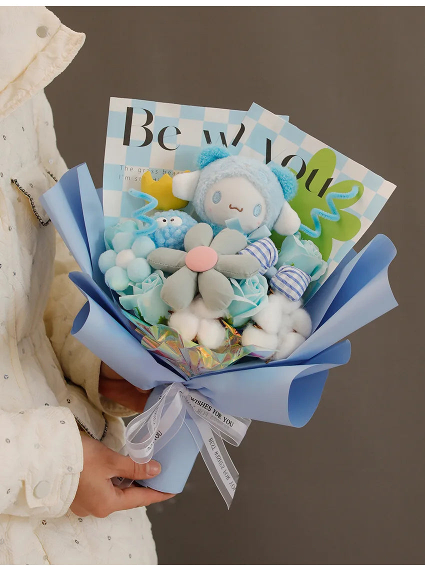 Sanrio Kuromi Cinnamoroll PomPom Purin Plush Bouquet Flowers - Tophatter Daily Deals