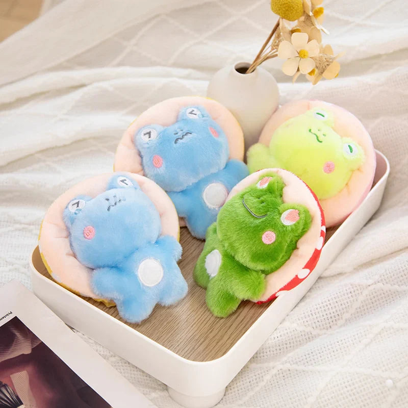 Soft Frog Plushie Stuffed Kawaii Animals Red Mushroom Hat Frogs Animals - Tophatter Daily Deals