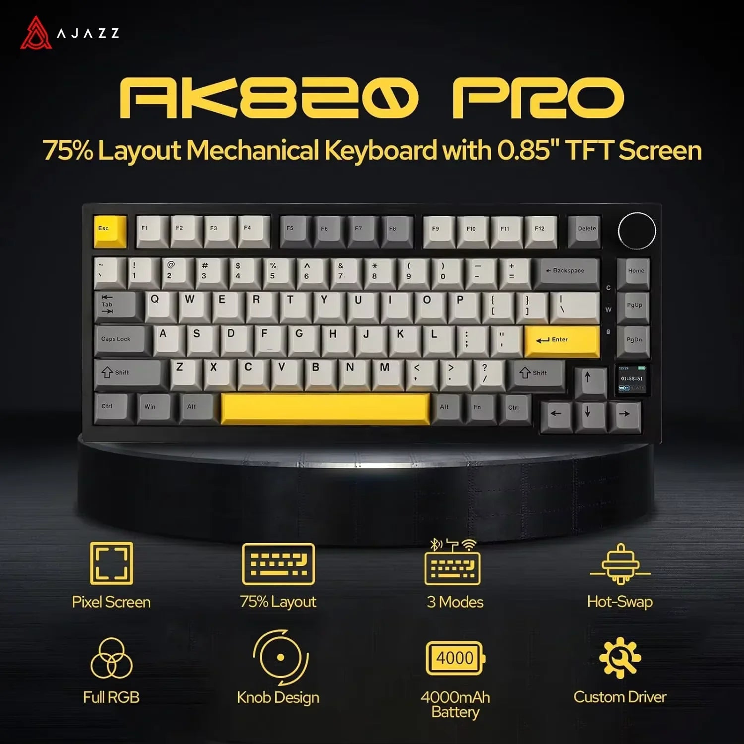 Mechanical Bluetooth Gaming Keyboard 75 Percent Hot Swap - Tophatter Daily Deals