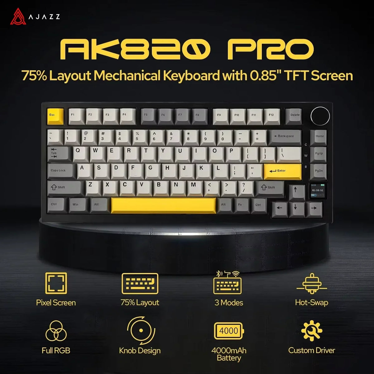 Mechanical Bluetooth Gaming Keyboard 75 Percent Hot Swap - Tophatter Daily Deals