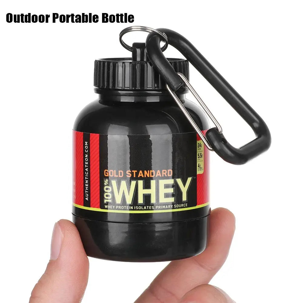 Mini Portable Protein Powder Bottles with Keychain Health Funnel Medicine Bottle Small Water Cup Outdoor Sport Storage - Tophatter Daily Deals