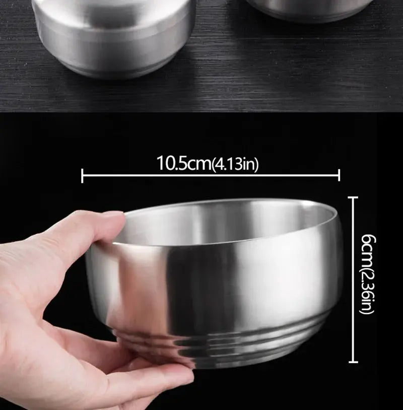 Stainless Steel Double Layer Rice Bowl With Lid Insulated - Tophatter Daily Deals