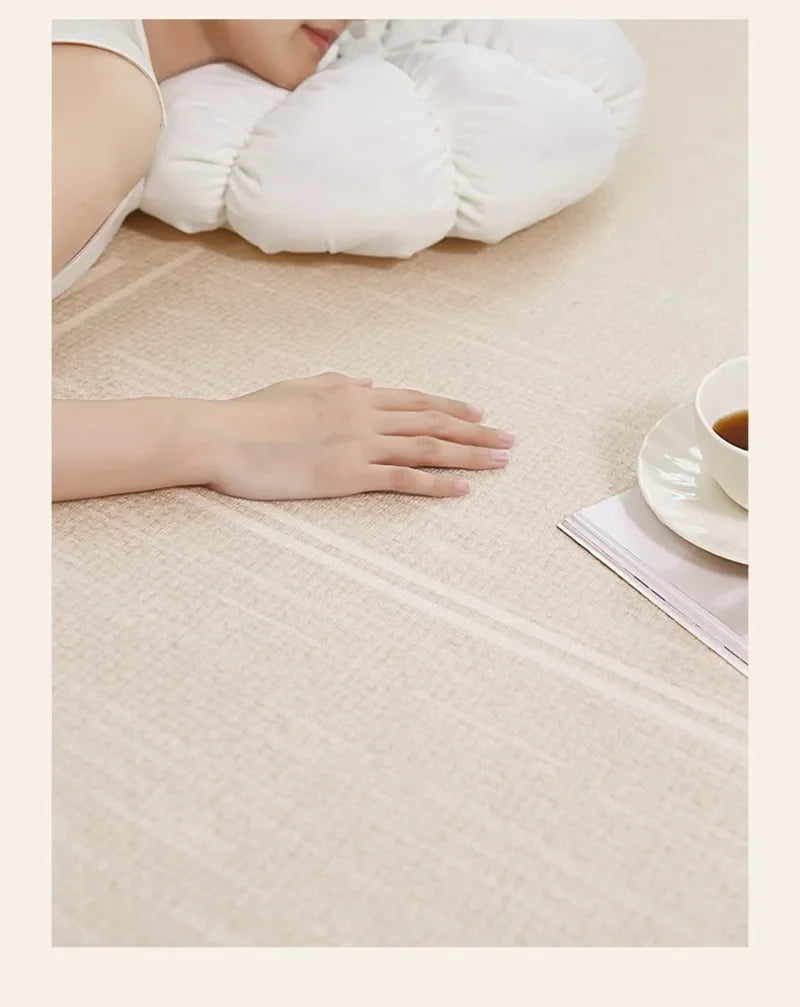 Round Rug Cream Wabi Sabi Luxury Non Slip Waterproof - Tophatter Daily Deals