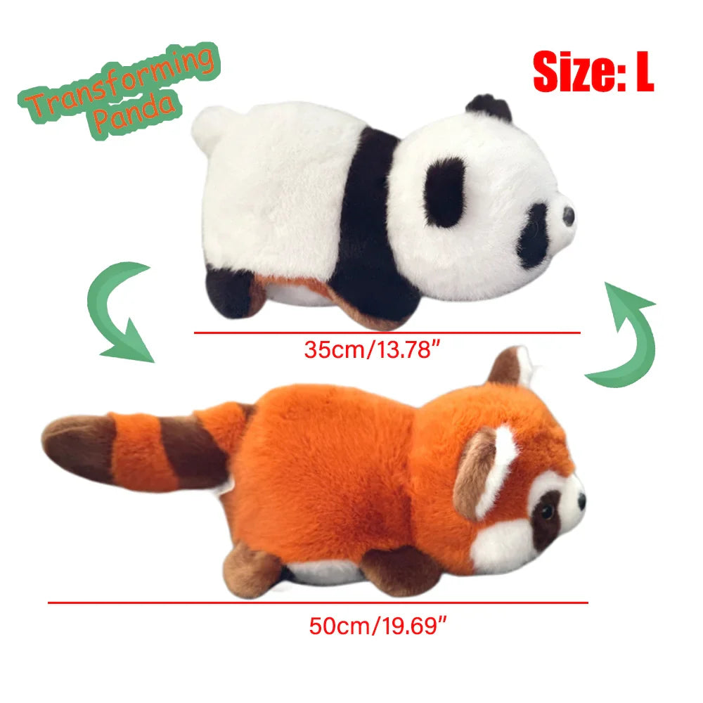 Double-Sided Panda Raccoon Plush Toy Red Panda 50cm Animals - Tophatter Daily Deals