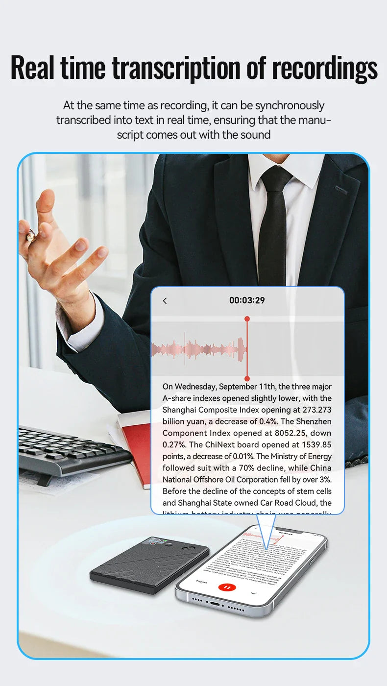 AI Voice Recorder With Real Time Transcription And Summary - Tophatter Daily Deals