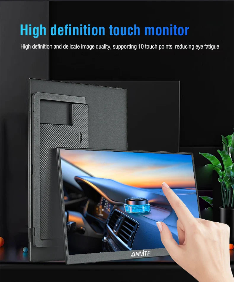 Portable 15.6 Inch Touch Monitor 1080p HDR Gaming On The Go - Tophatter Daily Deals