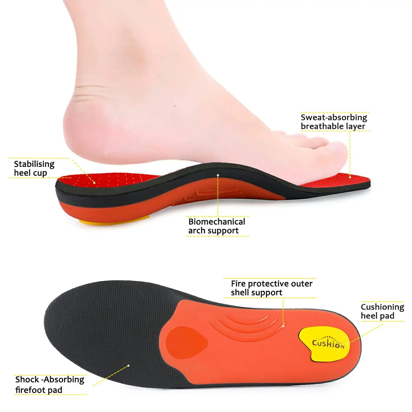 Plantar Fasciitis Insoles High Arch Orthotic Shoe Inserts Plantar Fascia Insole - Tophatter Daily Deals