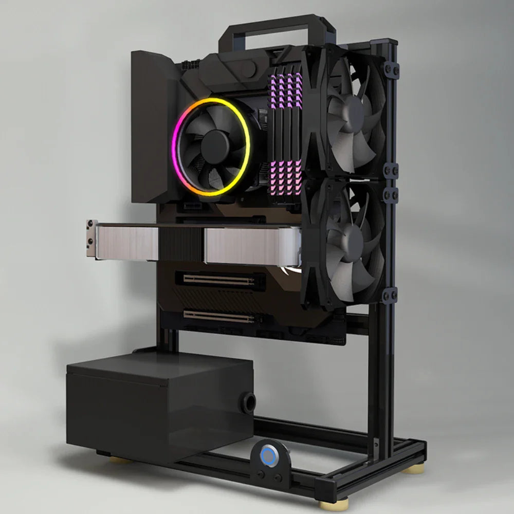 Open Frame Aluminum PC Case Rack EATX Water Cooling - Tophatter Daily Deals