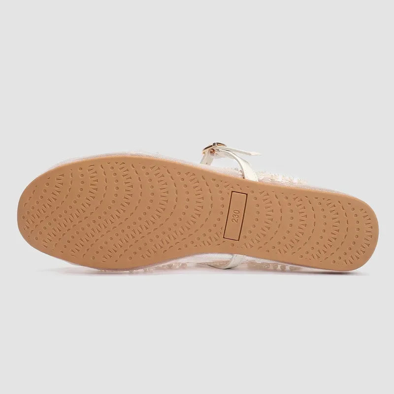 Lightweight Women’s Ballet Flats - Mary Jane Mesh, Beaded - Tophatter Daily Deals