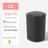 Smart Sensor Trash Bin With Flip Lid For Home Touchless Black - Tophatter Daily Deals