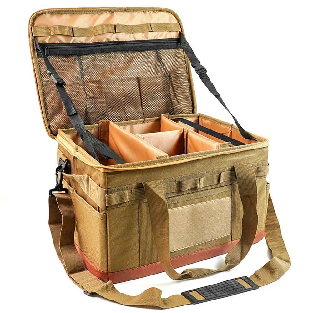 30L Camping Organizer Storage Bag Khaki Camping & Hiking - Tophatter Daily Deals