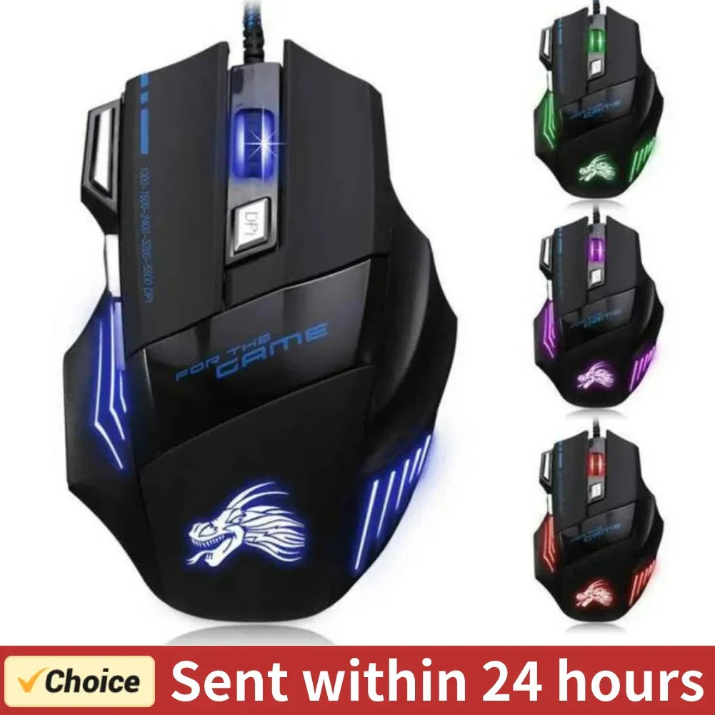 Usb Wired Gaming Mouse 7 Button Backlit Ergonomic Comfort - Tophatter Daily Deals