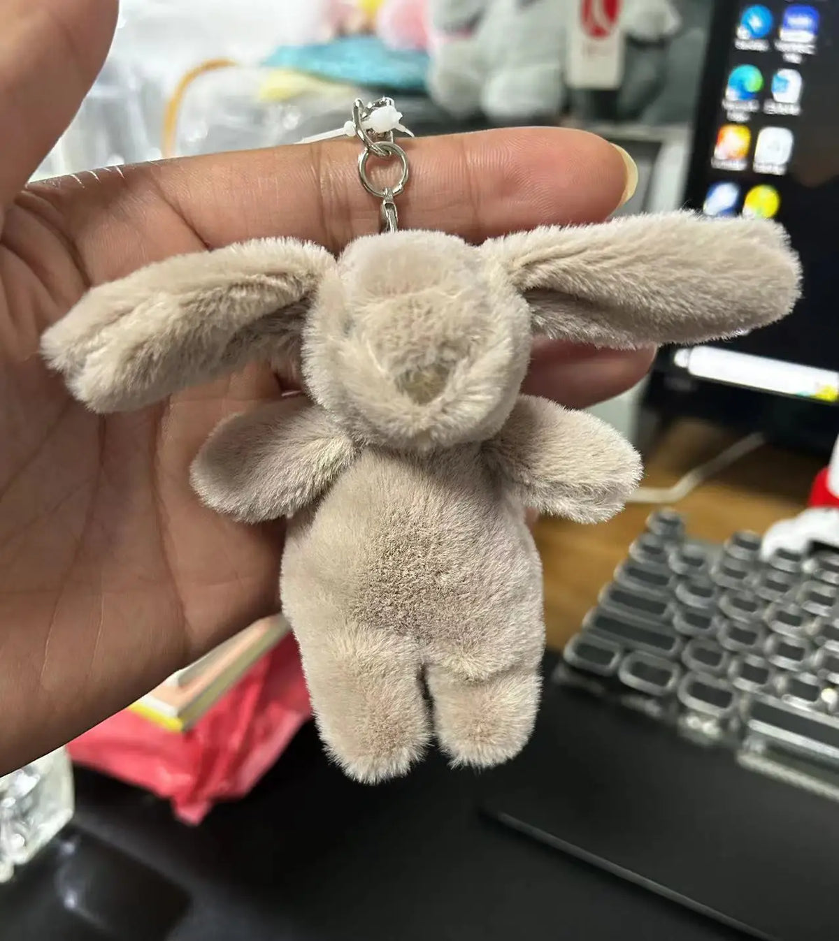Rabbit Plush Keychain Cute Bunny Bag Charm Soft Gift Brown - Tophatter Daily Deals