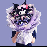 Sanrio Kuromi Plush Toy Bouquet Chequered Lilac Flowers - Tophatter Daily Deals