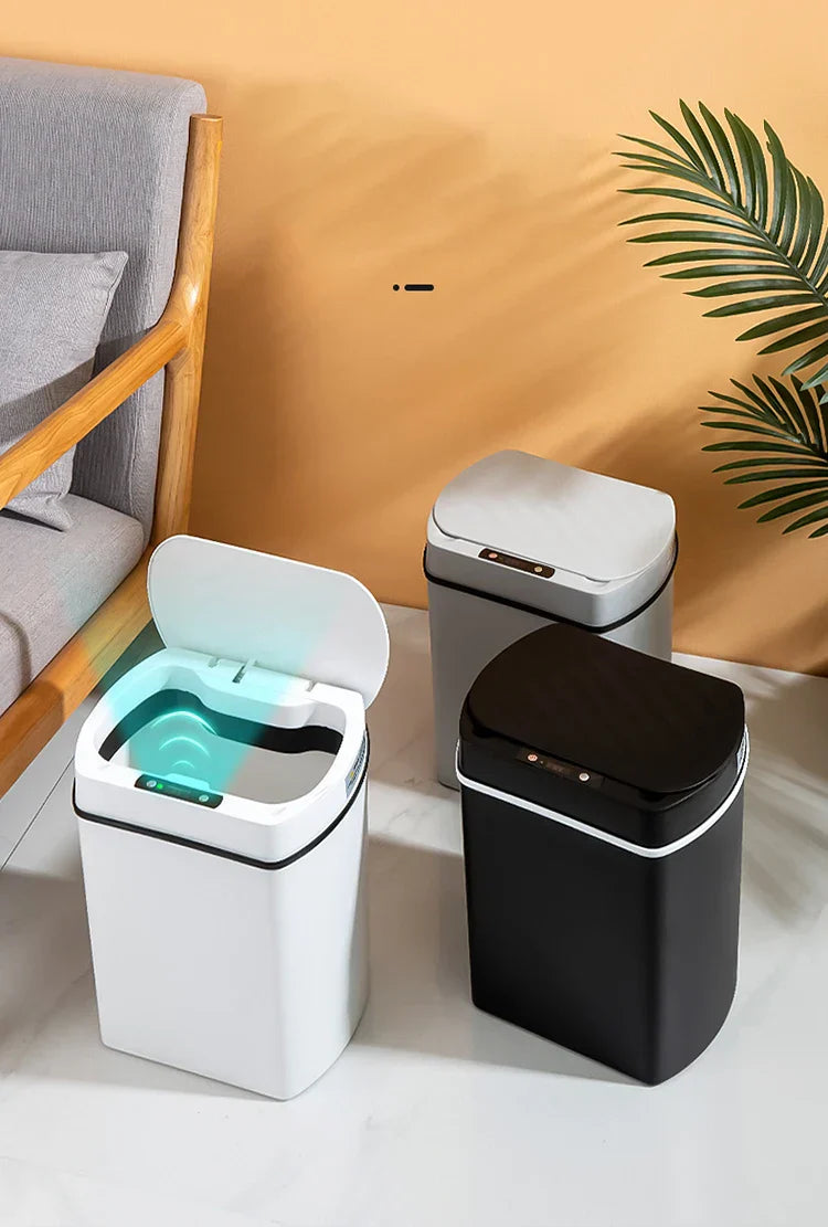 Smart Sensor Trash Can Rectangular Kitchen Bathroom - Tophatter Daily Deals