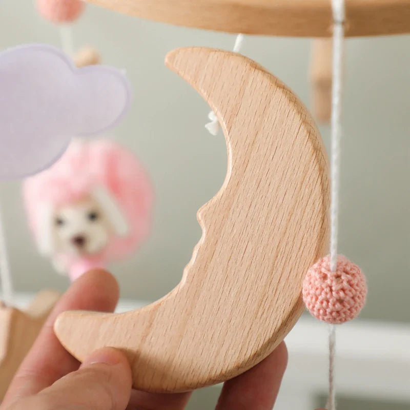 Wooden Felt Animal Crib Mobile With Soothing Calming Music - Tophatter Daily Deals