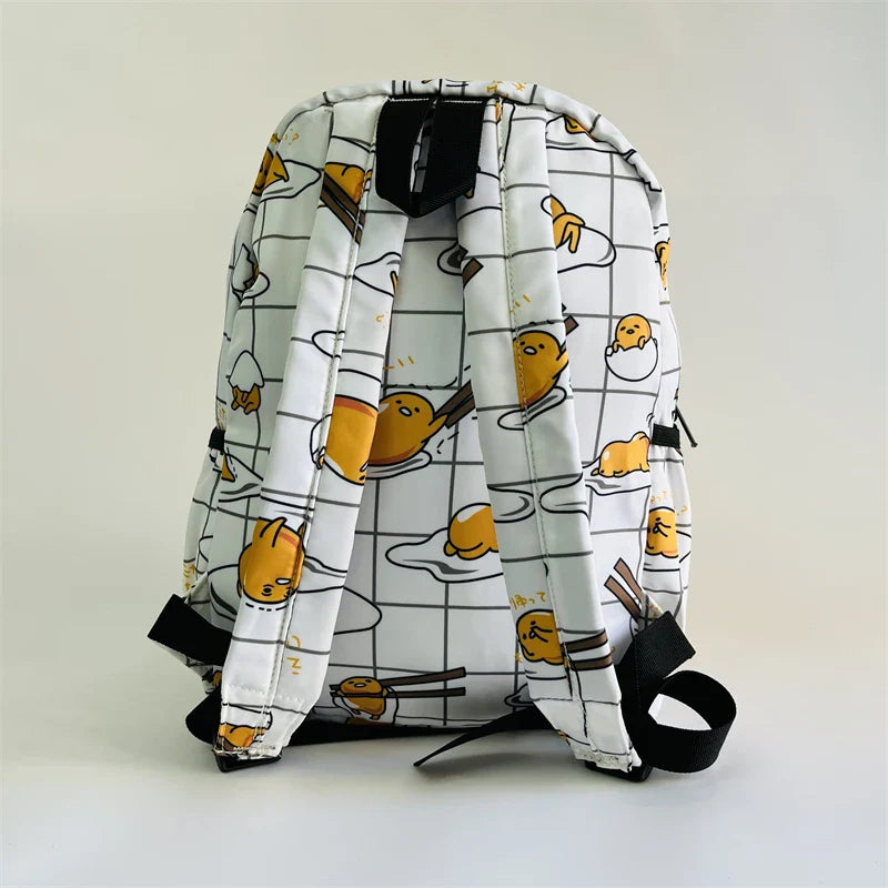 Sanrio Gudetama White Backpack Rucksack Schoolbags Travel Lazy Egg Food - Tophatter Daily Deals