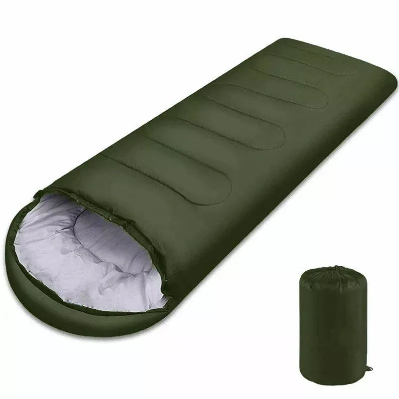 4-Season Waterproof Sleeping Bag Envelope-Style Green Sleeping Bags - Tophatter Daily Deals