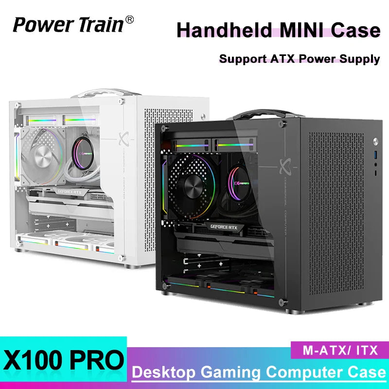 Mini ITX PC Case Transparent Side 240mm Water Cooling - Tophatter Daily Deals