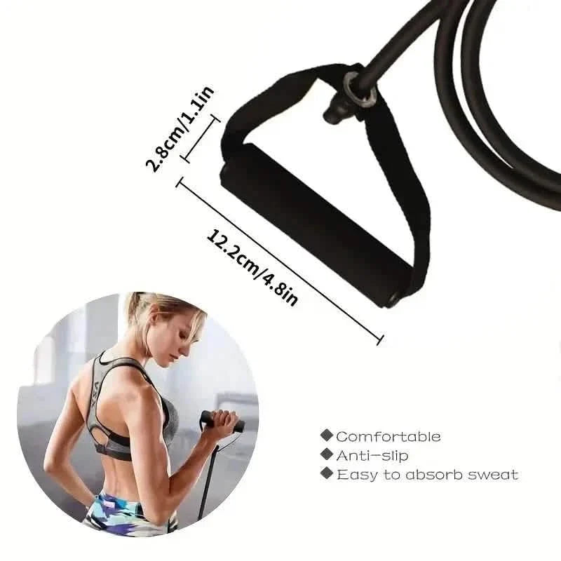Workout Resistance Bands With Handles Fitness & Exercise - Tophatter Daily Deals