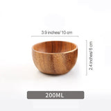 Acacia Wooden Bowl Japanese Style Salad Bowl Ramadan 200ml - Tophatter Daily Deals