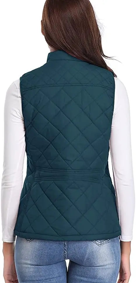 Lightweight Women Quilted Vest - Stand Collar Cotton Winter - Tophatter Daily Deals