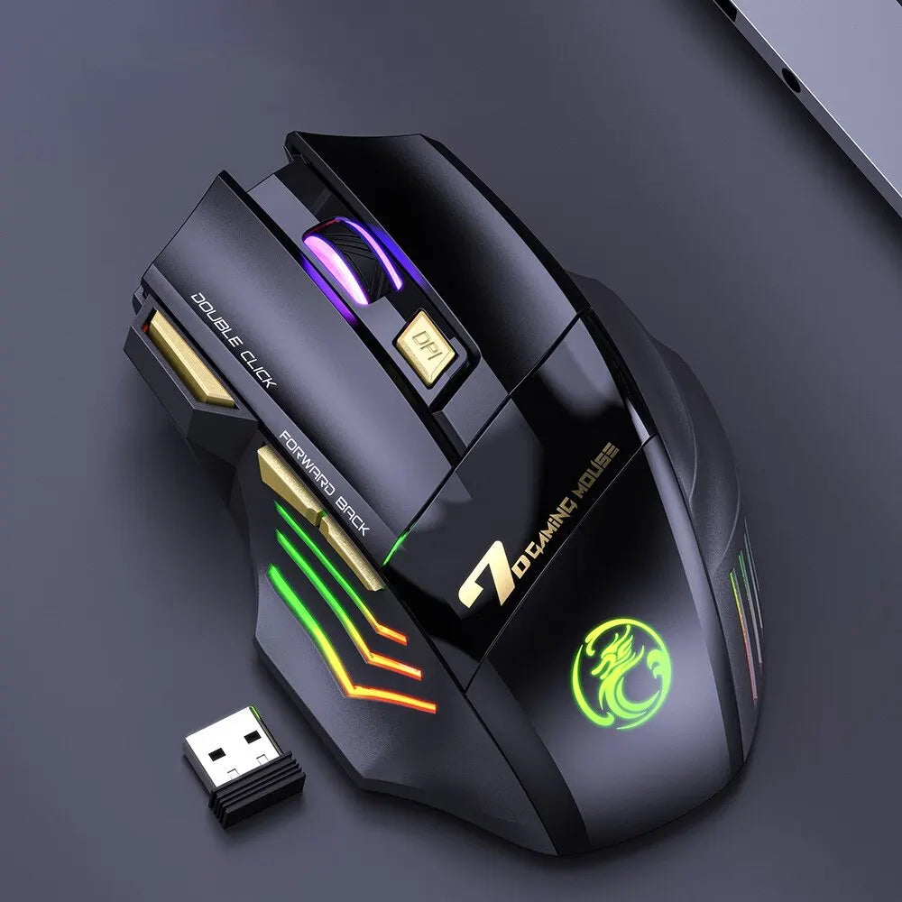 Wireless Gaming Mouse 3200DPI Dual Mode Rechargeable - Tophatter Daily Deals