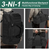 3-in-1 Travel Duffel Bag Convertible Black Duffel Bags - Tophatter Daily Deals