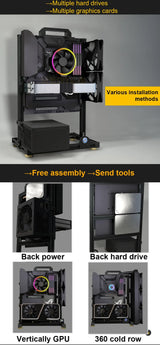 Open Frame Aluminum PC Case Rack EATX Water Cooling - Tophatter Daily Deals