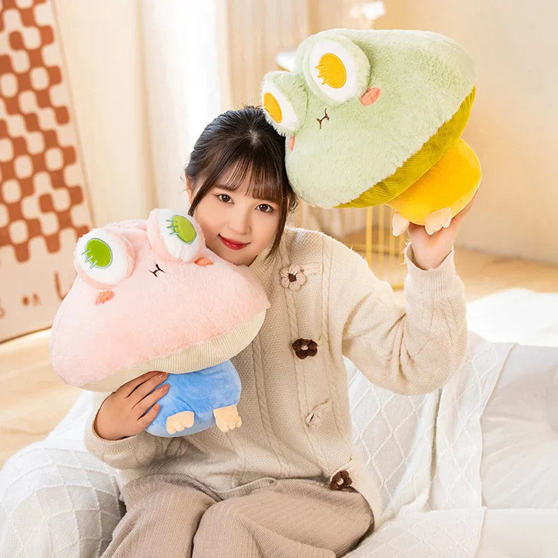 Soft Frog Plushie Stuffed Kawaii Animals Red Mushroom Hat Frogs Animals - Tophatter Daily Deals