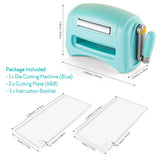 Die Cutting Machine Mini Manual Hand Crank Craft Tool Blue Color - Tophatter Daily Deals