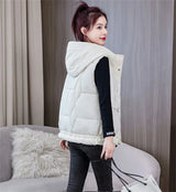 Warm Cozy Women Puffer Vest - Hooded Midlength, Winter - Tophatter Daily Deals