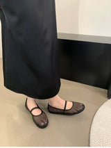 Lightweight Women’s Mary Jane Flats - Shallow Mesh, Casual - Tophatter Daily Deals