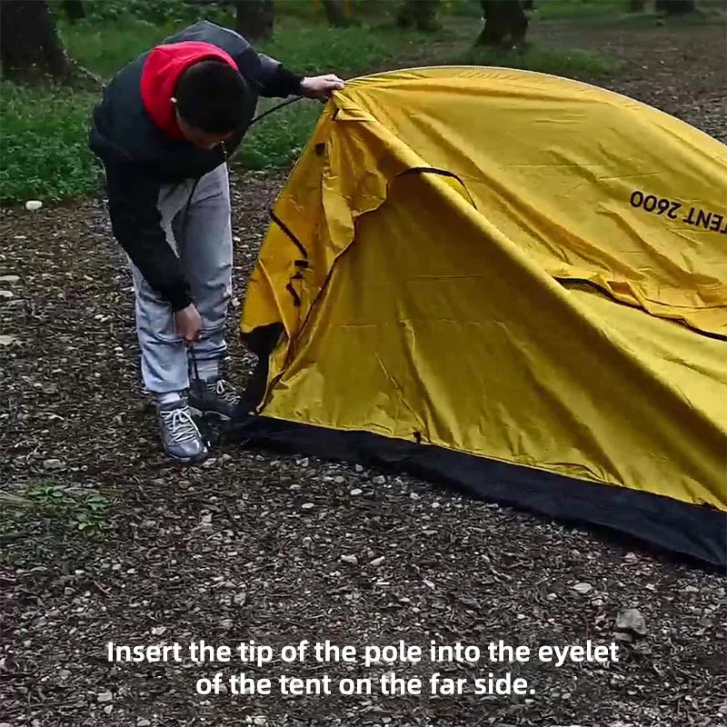 3-Season Camping Tent Breathable Mesh Yellow Tents - Tophatter Daily Deals