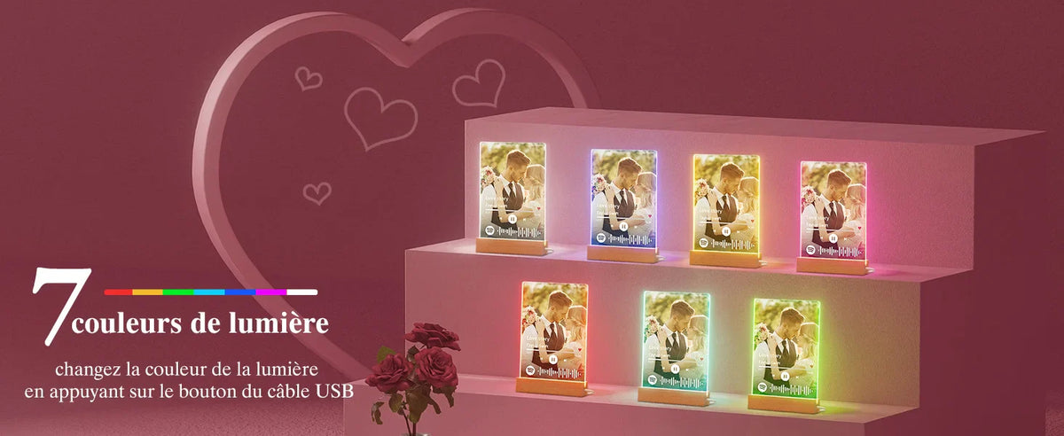 Customized Spotify Music Plaque Gifts For Anniversary Day Personalized Acrylic Photo Frame Lamp Custom Romantic Birthday Gifts - Tophatter Daily Deals