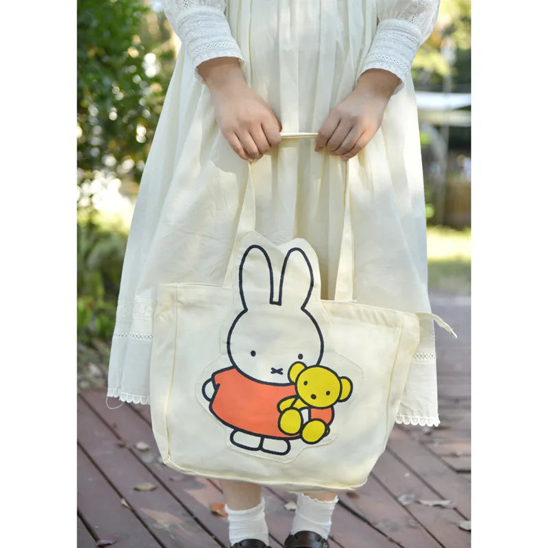 Miffy Bunny Canvas Tote Bag Orange Miffy Animals - Tophatter Daily Deals