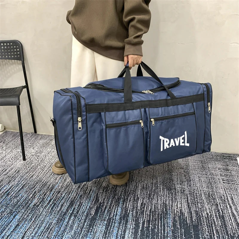 80L Foldable Waterproof Travel Duffel Bag Deep Blue Duffel Bags - Tophatter Daily Deals