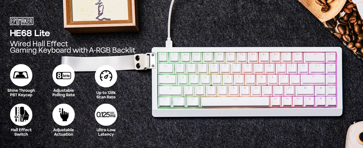Mechanical 65 Percent Magnetic Wired Keyboard RGB Backlit - Tophatter Daily Deals