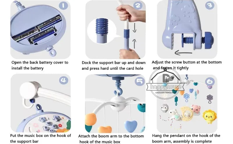 Crib Mobile Remote Music Light Newborn Sensory Toys - Tophatter Daily Deals