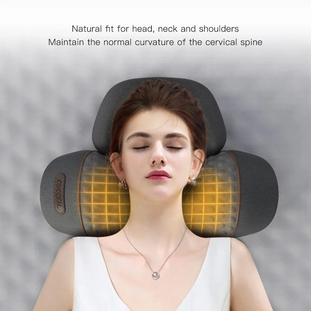 Neck Massage Pillow Heating Vibration Memory Foam Support - Tophatter Daily Deals