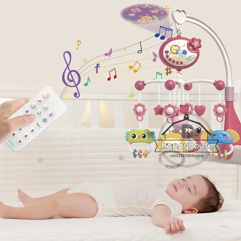 Crib Mobile Remote Music Light Newborn Sensory Toys - Tophatter Daily Deals