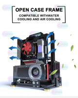 Open Frame ATX PC Case Rack Modular Water Air Cooling - Tophatter Daily Deals