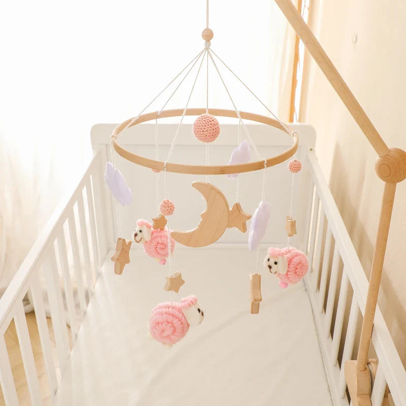 Baby Crib Mobile Wooden Musical Newborn Sensory Toys - Tophatter Daily Deals