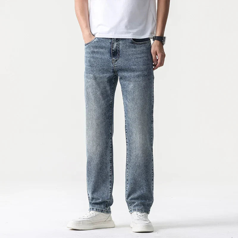 Oversized Men’s Wide Leg Jeans - Straight Lyocell, Casual - Tophatter Daily Deals