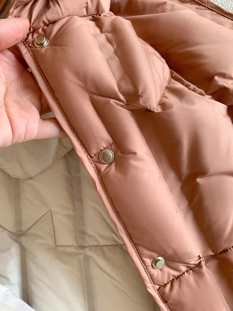 Lightweight Women Hooded Down Vest - Boxy, Down, Autumn - Tophatter Daily Deals