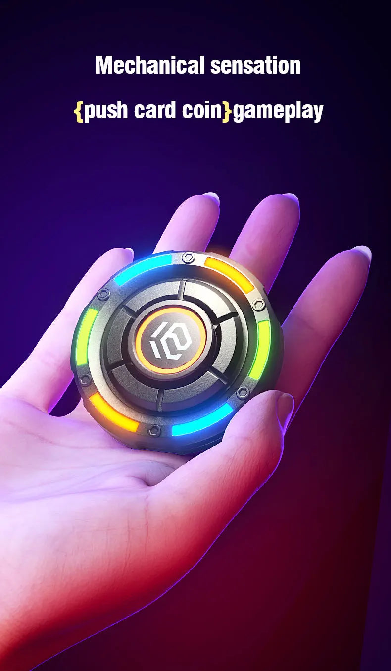 EDC Fidget Spinner Metal Luminous Push Card Coin Stress Toy - Tophatter Daily Deals