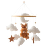 Baby Crib Mobile Wooden Musical Newborn Sensory Toys Brown Rabbit - Tophatter Daily Deals