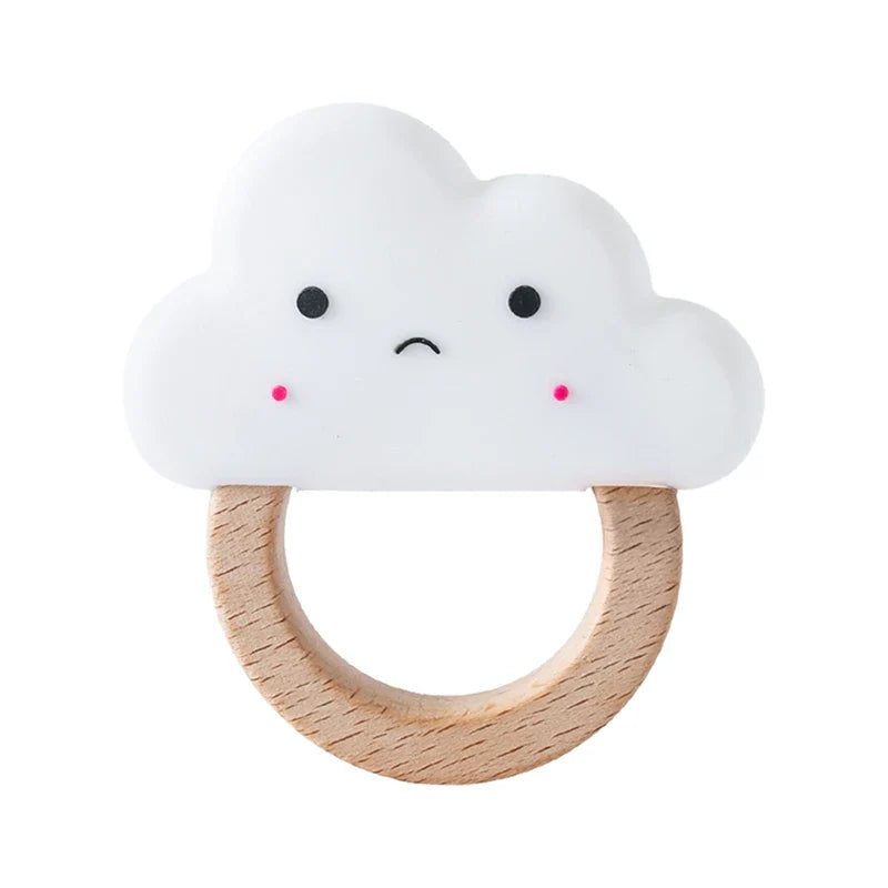 Crochet Bear Teether Rattle Ring Newborn Sensory Toys Cloud 02 - Tophatter Daily Deals