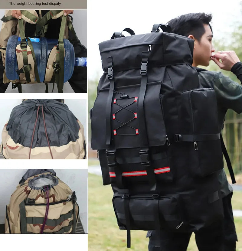 Tactical Backpack with Reflective Strips Black Backpacks - Tophatter Daily Deals