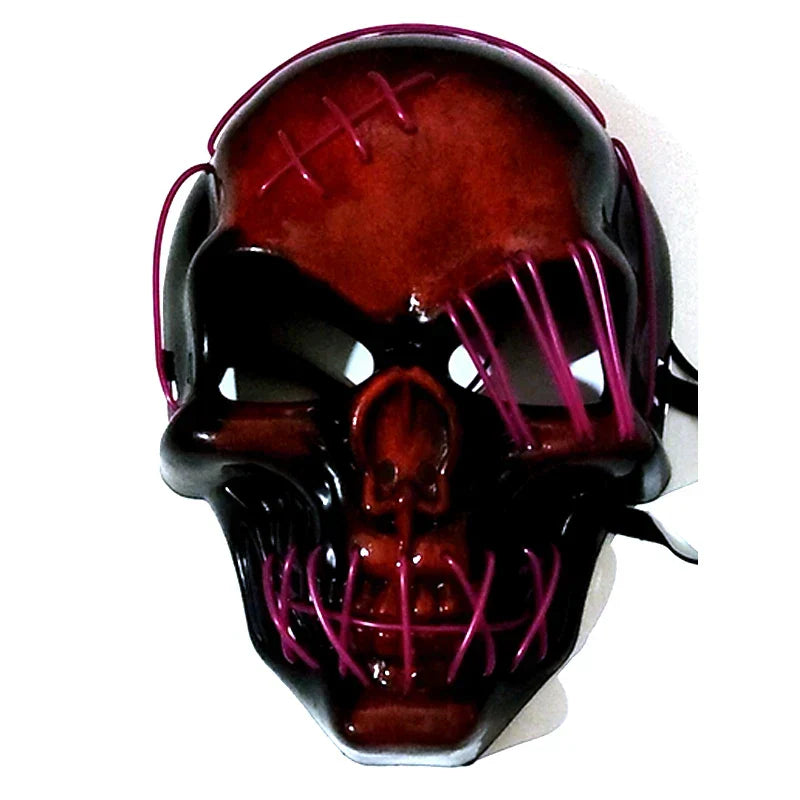 LED Glowing Skull Mask Full Face Halloween 2025 Cosplay - Tophatter Daily Deals